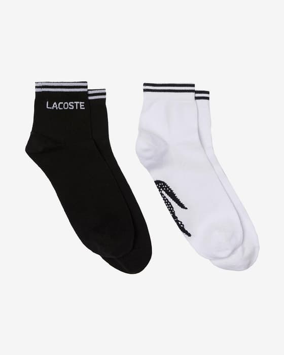 Calcetines Lacoste Sport corto negro blanco (2 unidades)