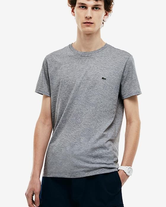 Camiseta Lacoste Pima manga corta gris claro