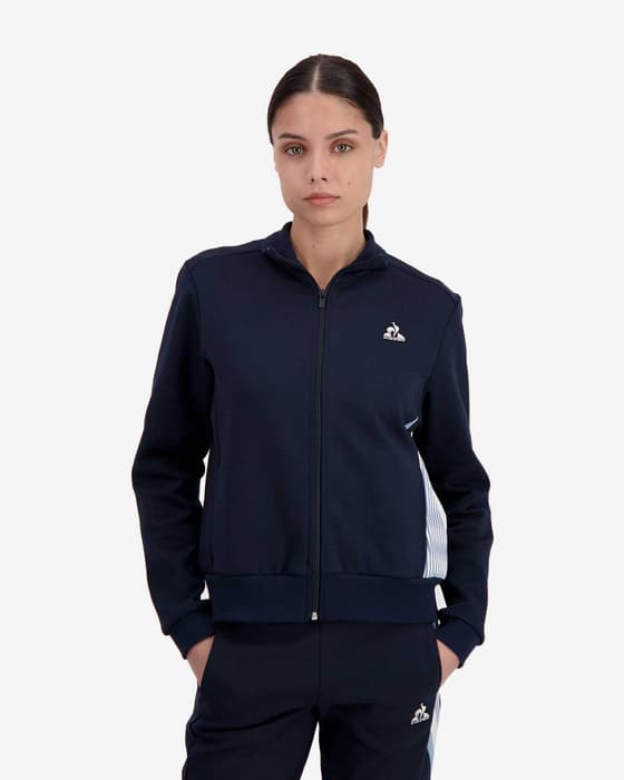Sudadera Le Coq Sportif Heritage Full Zip azul mujer