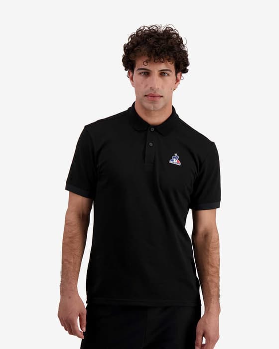 Polo Le Coq Sportif Essentiels Nº1 manga corta negro intenso