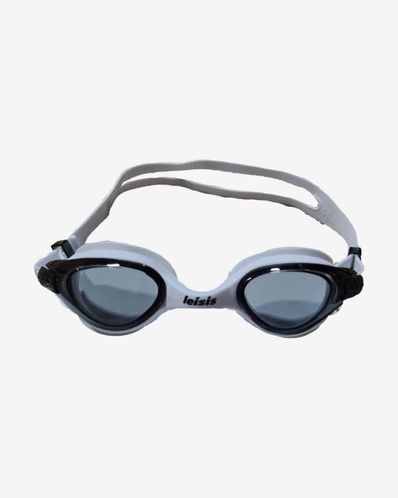 Gafas de natación Leisis Iris Monobloc blanco negro con lentes de policarbonato