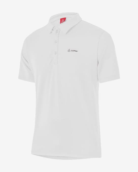 Polo Löffler Tencel manga corta blanco
