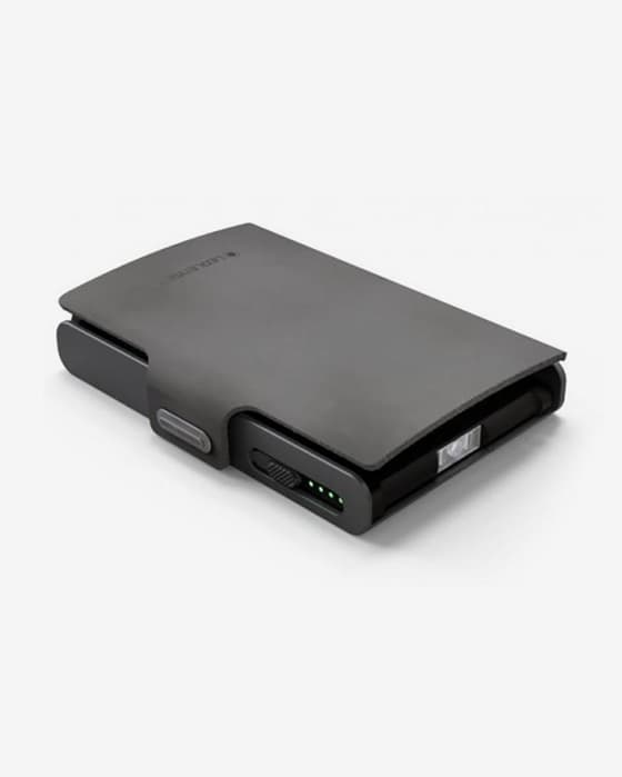 Cartera Led Lenser Wallet con linterna + protector de tarjetas 150 lúmenes gris oscuro