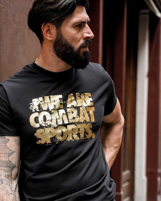 Camiseta Leone 1947 Winter Gold Logo manga corta negro dorado