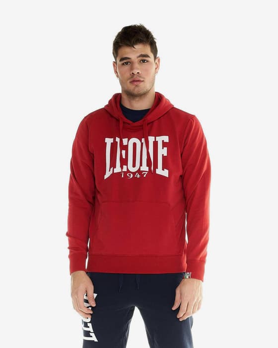 Sudadera con capucha Leone 1947 Logo Apparel rojo blanco