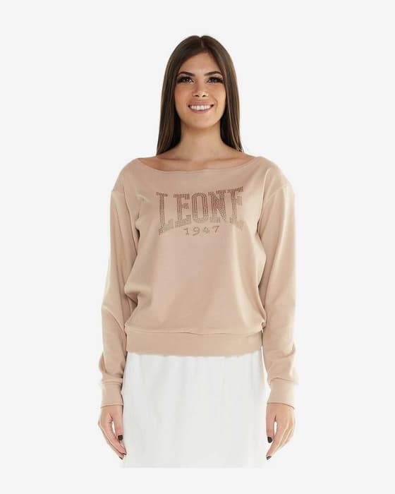 Sudadera Leone 1947 Winter Chic rosa claro mujer