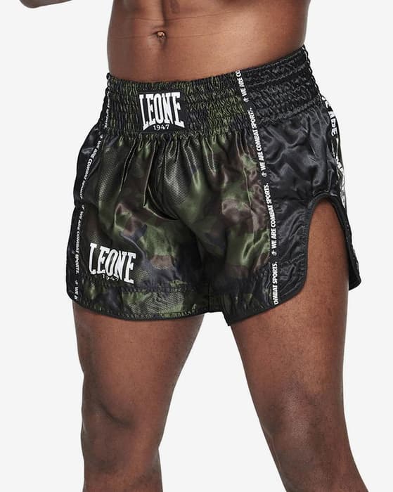 Pantalón corto Leone 1947 Kick And Thai Camo verde marrón negro