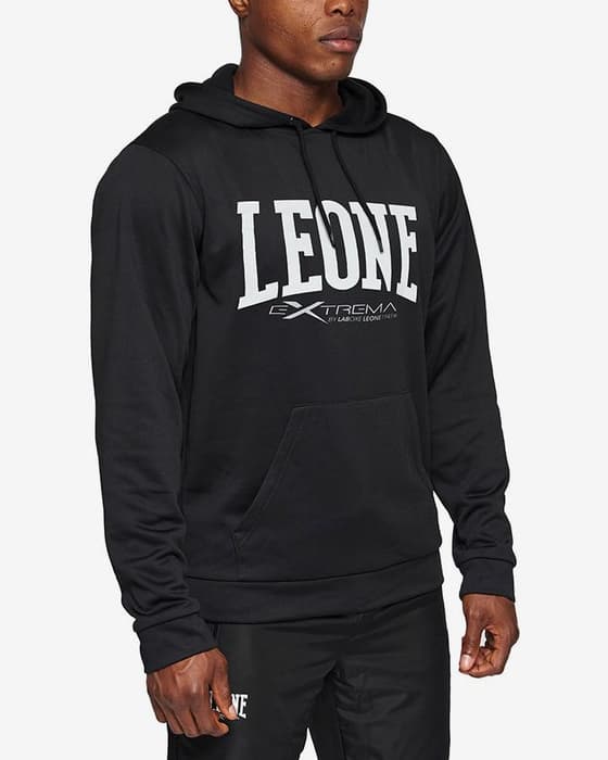 Sudadera con capucha Leone 1947 Logo negro blanco
