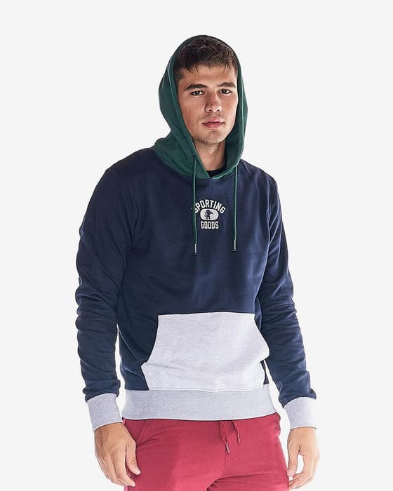 Leone 1947 College Tricolor Hoodie Blau Grün Grau