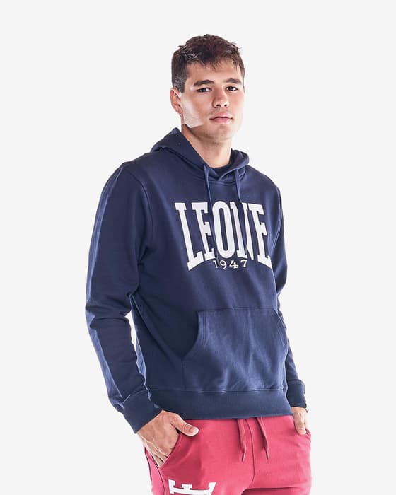 Leone 1947 Basic Big Logo Hoodie dunkelblau/weiß