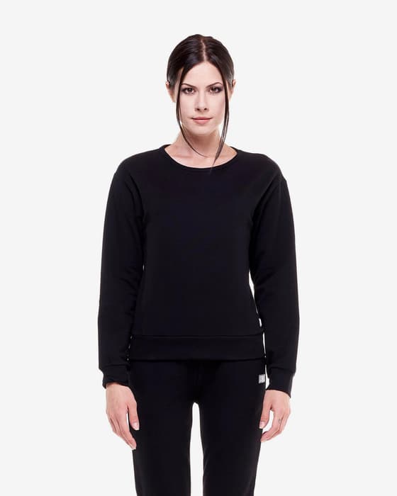 Sudadera Leone 1947 Crewneck Basic Small Logo negro mujer