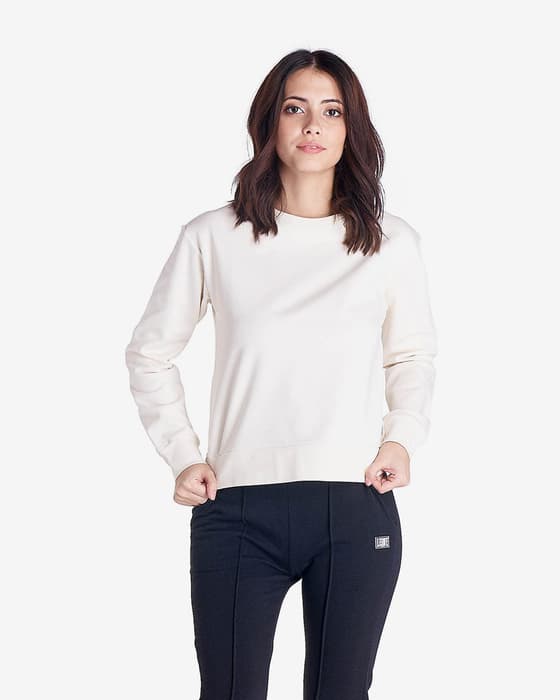 Sudadera Leone 1947 Crewneck Basic Small Logo blanco mujer