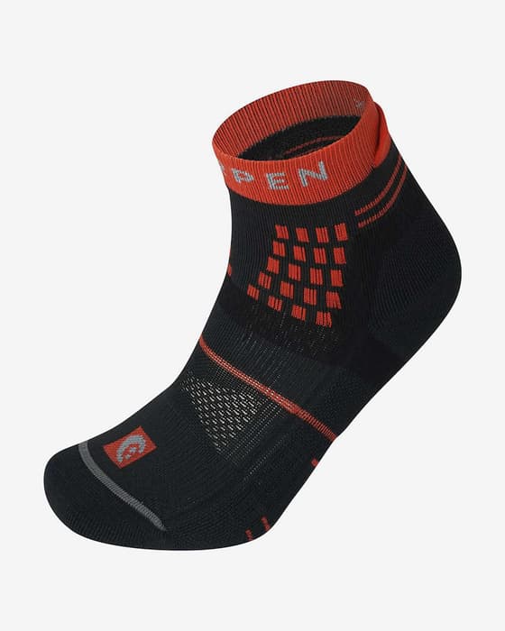Calcetines Lorpen T3 Trail Running Padded Eco negro intenso naranja