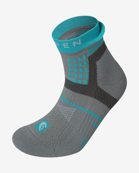 Calcetines Lorpen T3 Trail Running Padded Eco gris humo azul claro mujer