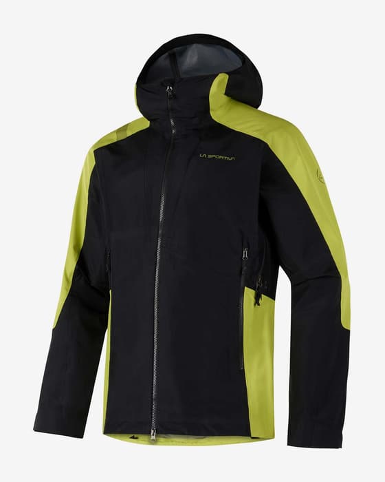 Chaqueta con capucha La Sportiva Crossridge Evo Shell negro amarillo