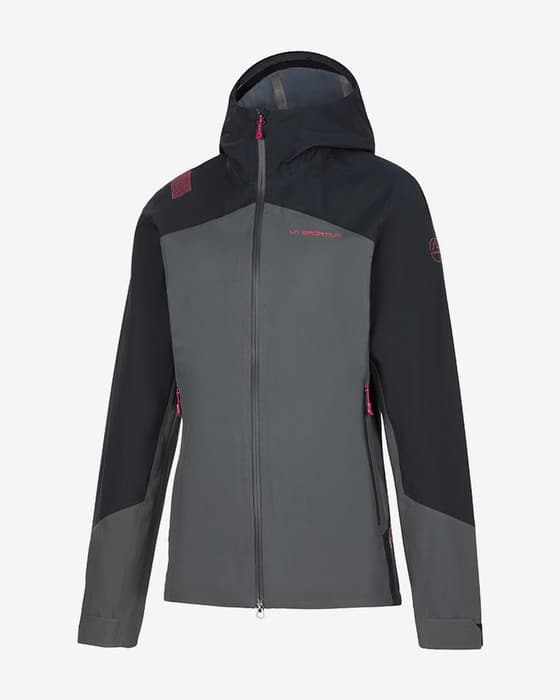 Chaqueta con capucha La Sportiva Firestar Evo Shell gris negro mujer