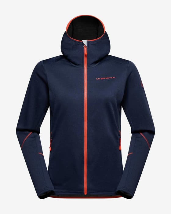 Sudadera con capucha La Sportiva Cosmic azul marino rojo mujer