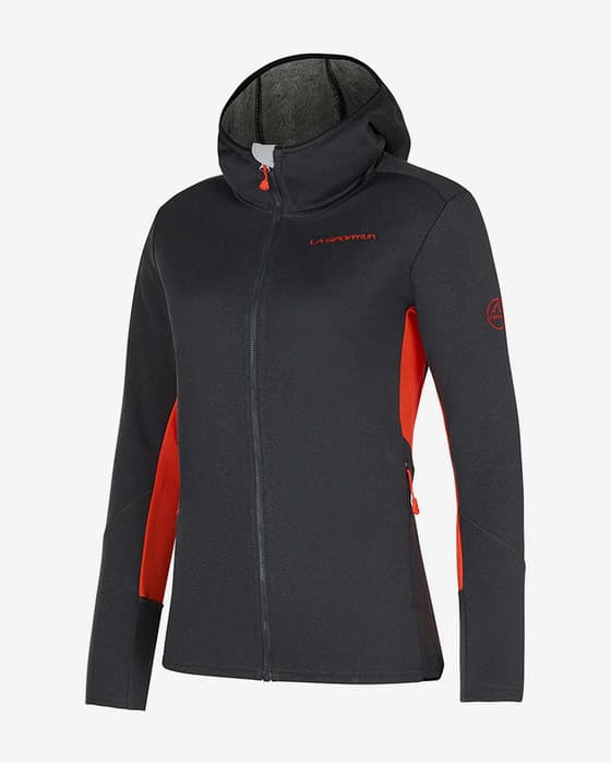 Sudadera con capucha La Sportiva Cosmic gris oscuro rojo mujer