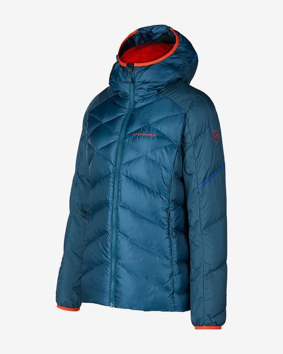 Chaqueta con capucha La Sportiva Bivouac Down azul mujer