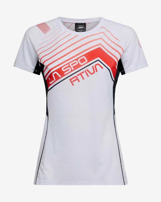 Camiseta La Sportiva Wave manga corta blanco rojo mujer