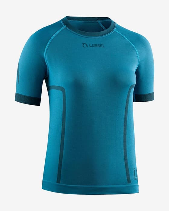 Camiseta Lurbel Halo manga corta azul turquesa mujer
