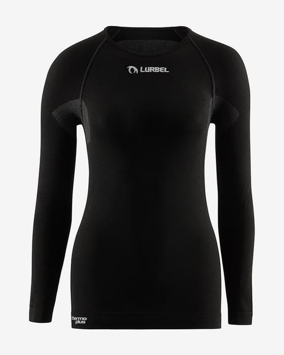 Camiseta Lurbel Alaska manga larga negro logo blanco mujer
