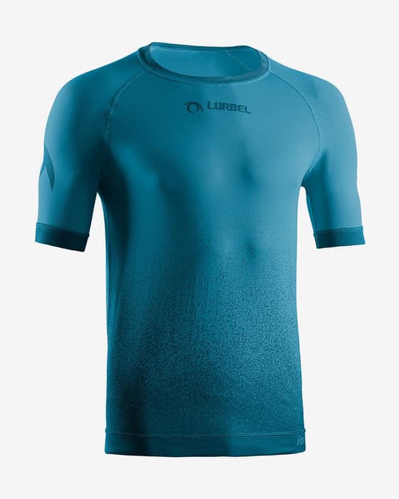 Camiseta Lurbel Samba manga corta azul turquesa negro