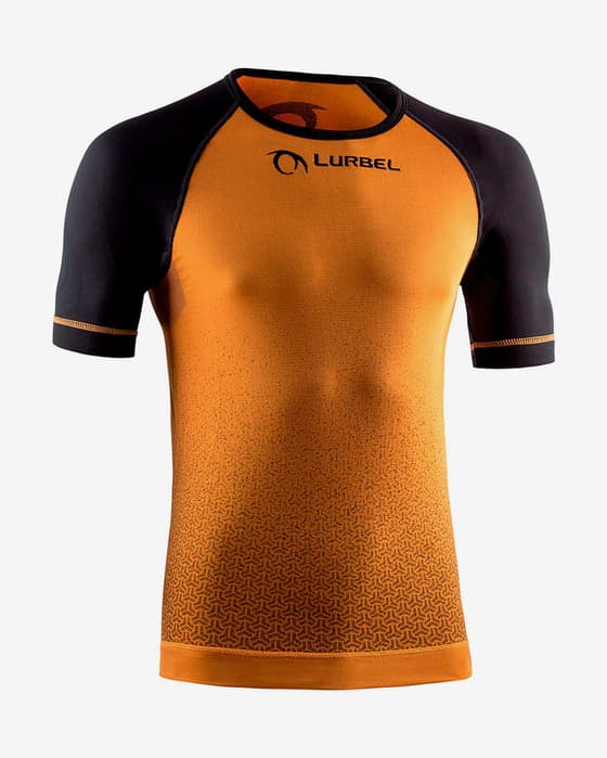 Camiseta Lurbel Spirit manga corta naranja negro