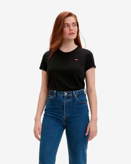 Camiseta Levi's The Perfect manga corta negro mujer