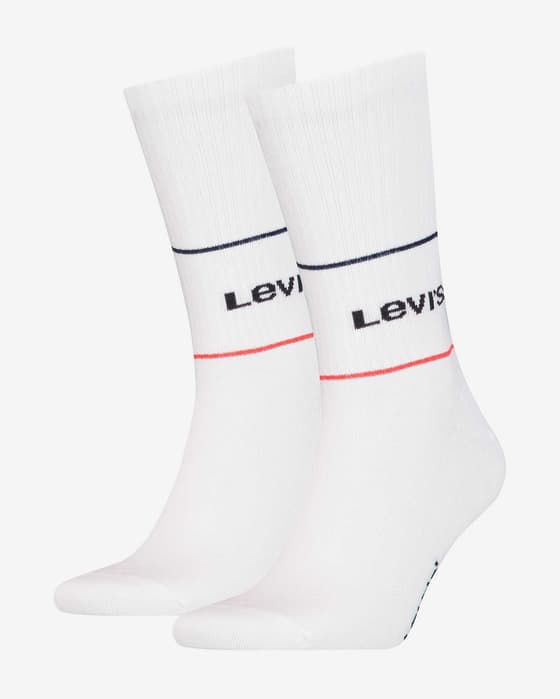Calcetines Levi's Short Cut Logo blanco (2 pares)