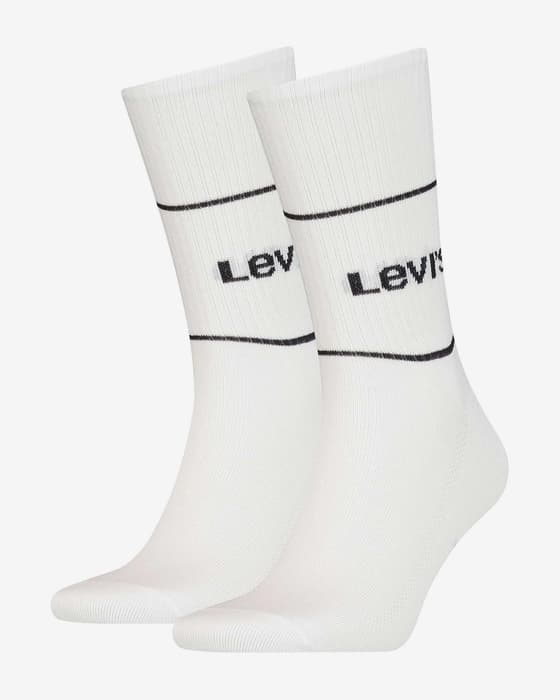 Calcetines Levi's Short Cut Logo blanco negro (2 pares)
