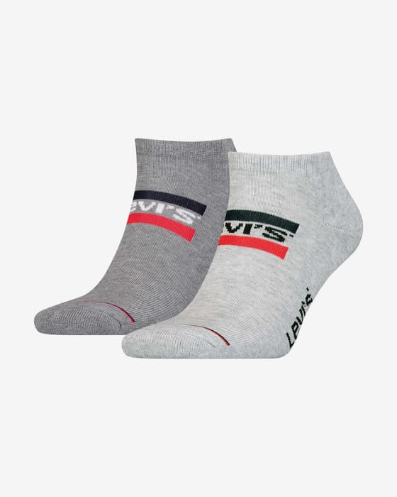 Calcetines Levi's Low Cut Logo gris claro gris (2 pares)