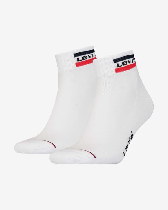 Calcetines Levi's Sportwear Mid Cut blanco (2 pares)