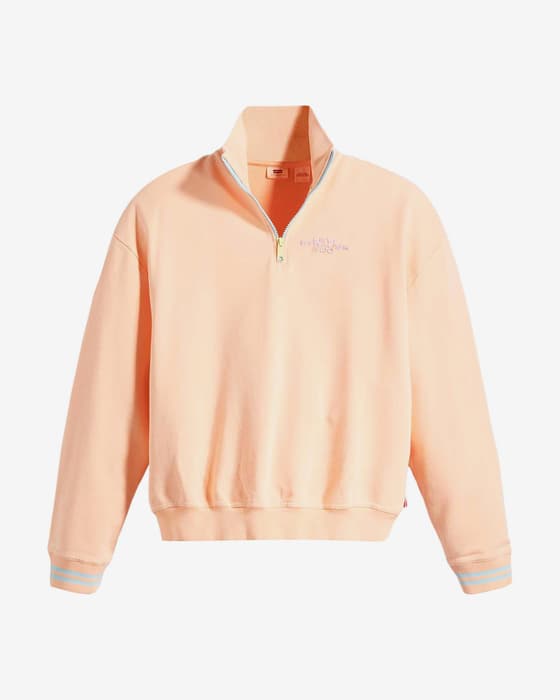 Sudadera Levi's Graphic Rue Half Zip naranja claro mujer 