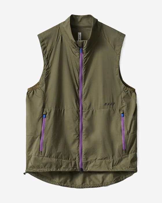 Chaleco cortavientos MAAP Alt_Road Wind verde caqui violeta mujer