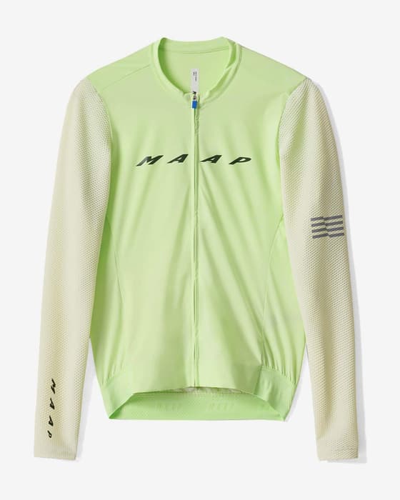 Maillot MAAP Evade Pro Base 2.0 manche longue vert pâle brillant blanc