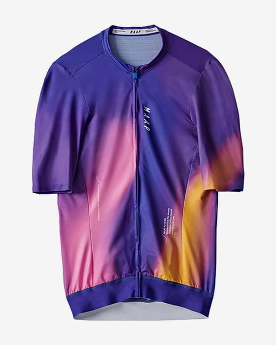 Maillot MAAP Flow Pro manche courte bleu rouge corail orange femme