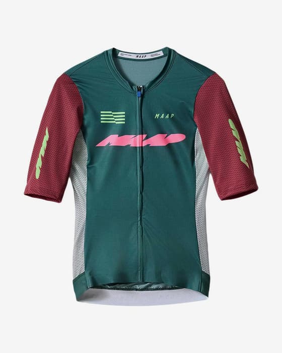 Maillot MAAP Eclipse Pro Air 2.0 manche courte vert foncé grenat femme