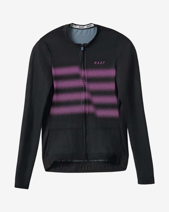 Maillot MAAP Blurred Out Ultralight Pro manga larga negro lila mujer