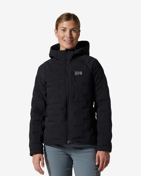 Chaqueta con capucha Mountain Hardwear Stretchdown negro mujer