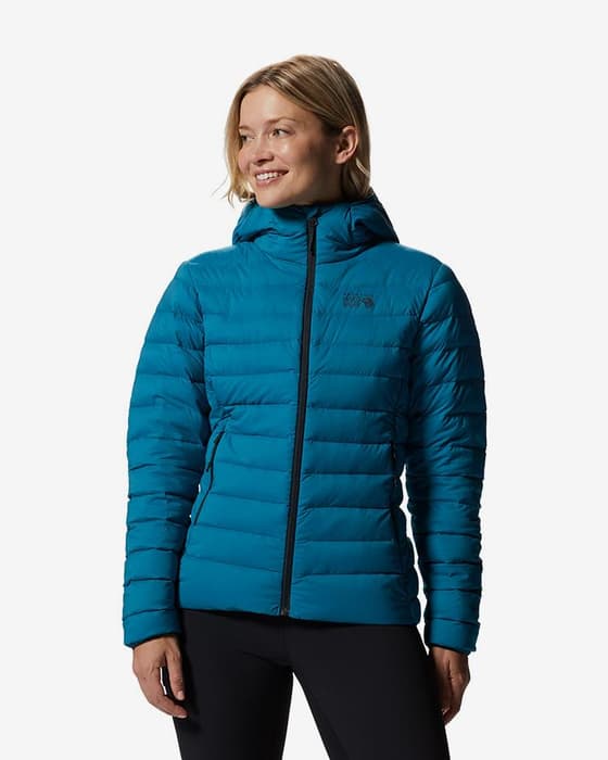 Sudadera con capucha Mountain Hardwear Deloro Down Full Zip azul mujer
