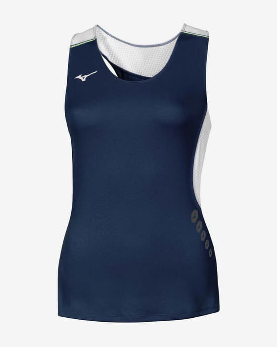Camiseta Mizuno Premium Japan sin mangas azul marino mujer