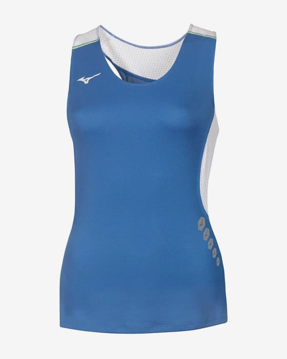 Camiseta Mizuno Premium Japan sin mangas azul mujer