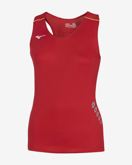 Camiseta Mizuno Premium Japan sin mangas granate mujer