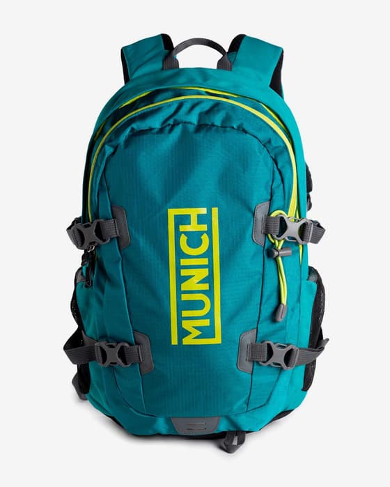 Mochila Munich Trek 17L azul turquesa amarillo
