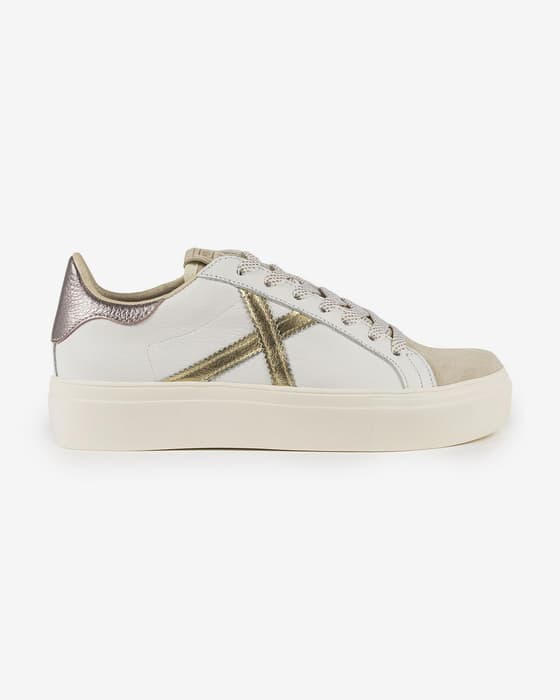 Zapatillas Munich Rete Sky blanco marrón mujer