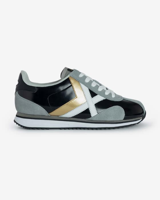 Zapatillas Munich Sapporo negro gris dorado