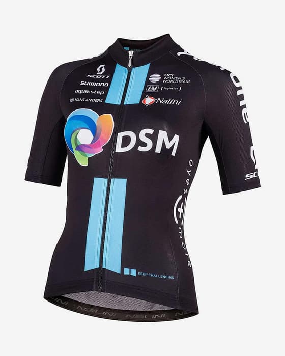 Maillot Team DSM Training 2023 manga corta azul mujer
