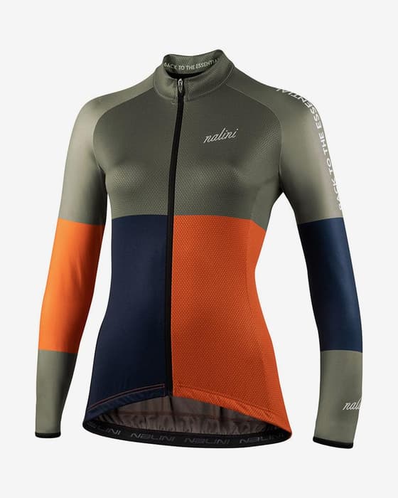 Maillot Nalini Color manche longue gris-vert orange bleu femme