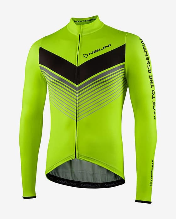 Maillot Nalini Fit manche longue jaune fluo noir
